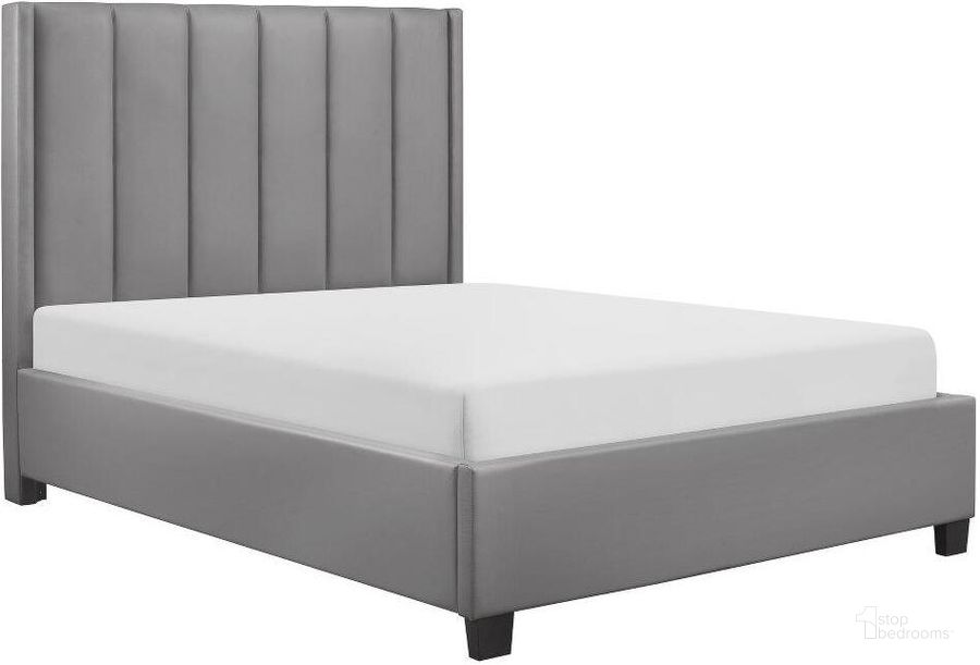 The appearance of Anson Gray Queen Upholstered Platform Bed designed by Homelegance in the transitional interior design. This gray piece of furniture  was selected by 1StopBedrooms from Anson Collection to add a touch of cosiness and style into your home. Sku: 1570GY-1;1570GY-3. Bed Type: Platform Bed. Material: Wood. Product Type: Platform Bed. Bed Size: Queen. Image1