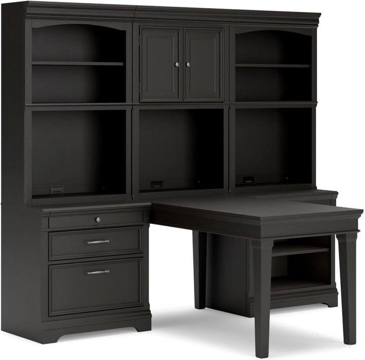 The appearance of Anta Narivo Black Desk & Hutch 0qd24401772 designed by Versailles Home in the transitional interior design. This black piece of furniture  was selected by 1StopBedrooms from Anta Narivo Collection to add a touch of cosiness and style into your home. Sku: H778-44;H778-40T;H778-40T;H778-40B;H778-41B;H778-41T. Material: Wood. Product Type: Desk. Image1