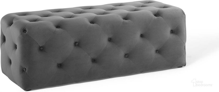 The appearance of Anthem Gray 48 Inch Tufted Button Entryway Performance Velvet Bench EEI-3768-GRY designed by Modway in the modern / contemporary interior design. This gray piece of furniture  was selected by 1StopBedrooms from Anthem Collection to add a touch of cosiness and style into your home. Sku: EEI-3768-GRY. Product Type: Bench. Material: MDF. Image1