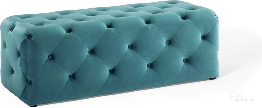 The appearance of Anthem Sea Blue 48 Inch Tufted Button Entryway Performance Velvet Bench designed by Modway in the modern / contemporary interior design. This sea blue piece of furniture  was selected by 1StopBedrooms from Anthem Collection to add a touch of cosiness and style into your home. Sku: EEI-3768-SEA. Product Type: Bench. Material: MDF. Image1