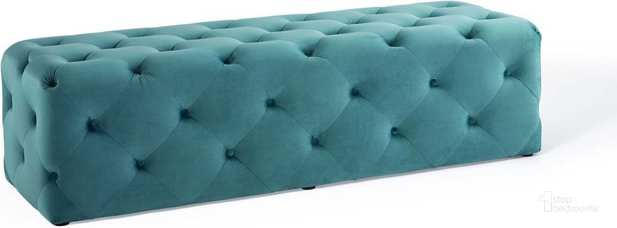 The appearance of Anthem Sea Blue 60 Inch Tufted Button Entryway Performance Velvet Bench designed by Modway in the modern / contemporary interior design. This sea blue piece of furniture  was selected by 1StopBedrooms from Anthem Collection to add a touch of cosiness and style into your home. Sku: EEI-3770-SEA. Product Type: Bench. Material: MDF. Image1