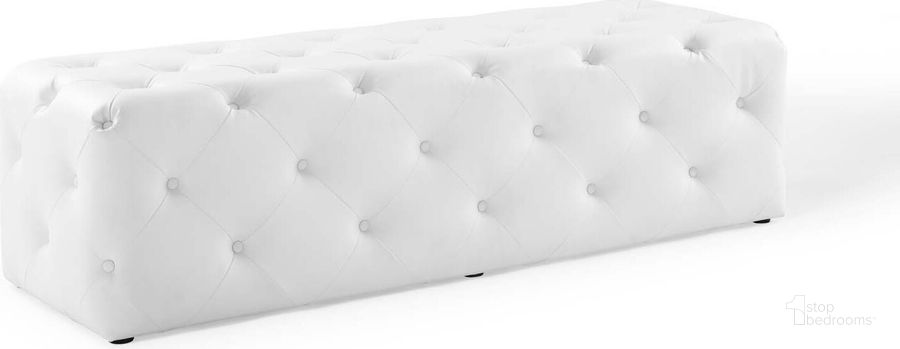 The appearance of Anthem White 60 Inch Tufted Button Entryway Faux Leather Bench designed by Modway in the modern / contemporary interior design. This white piece of furniture  was selected by 1StopBedrooms from Anthem Collection to add a touch of cosiness and style into your home. Sku: EEI-3769-WHI. Product Type: Bench. Material: MDF. Image1