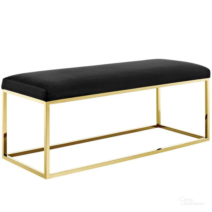 The appearance of Anticipate Fabric Bench In Gold Black designed by Modway in the modern / contemporary interior design. This gold black piece of furniture  was selected by 1StopBedrooms from Anticipate Collection to add a touch of cosiness and style into your home. Sku: EEI-2851-GLD-BLK. Material: Wood. Product Type: Bench. Image1