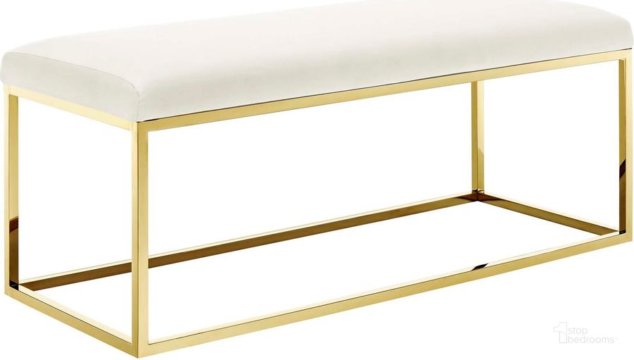 The appearance of Anticipate Gold Ivory Fabric Bench designed by Modway in the modern / contemporary interior design. This gold ivory piece of furniture  was selected by 1StopBedrooms from Anticipate Collection to add a touch of cosiness and style into your home. Sku: EEI-2851-GLD-IVO. Material: Wood. Product Type: Bench. Image1