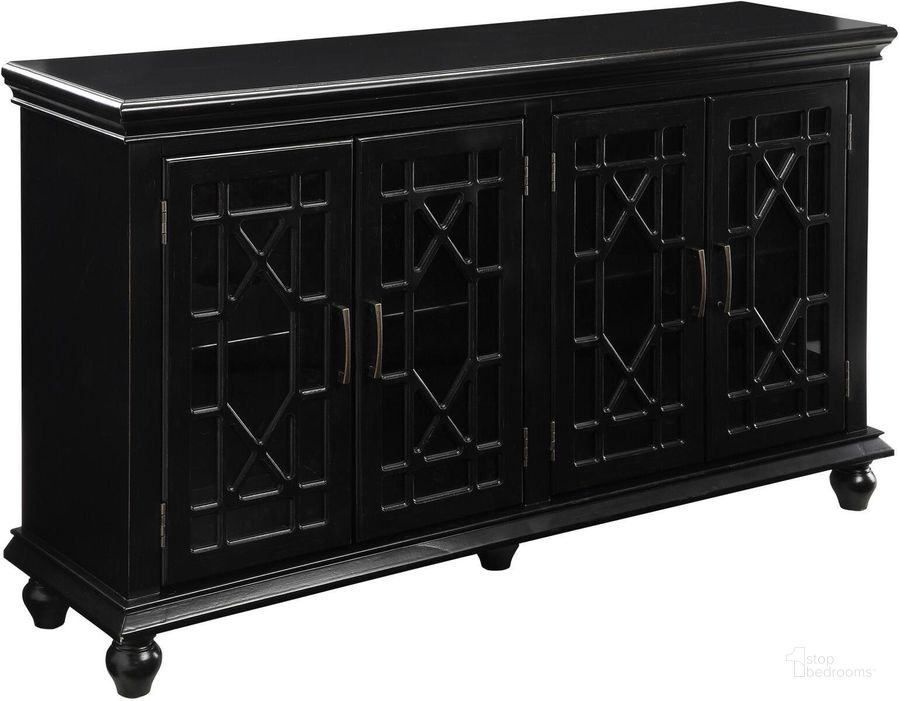 The appearance of Antique Black Accent Cabinet designed by Coaster in the transitional interior design. This black piece of furniture  was selected by 1StopBedrooms from Accent Collection to add a touch of cosiness and style into your home. Sku: 950639. Material: Glass. Product Type: Accent Cabinet. Image1