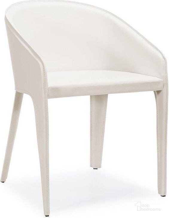 The appearance of Antonia Dining Chair In White designed by Bellini Modern Living in the modern / contemporary interior design. This white piece of furniture  was selected by 1StopBedrooms from Antonia Collection to add a touch of cosiness and style into your home. Sku: Antonia WHT. Product Type: Dining Chair. Image1