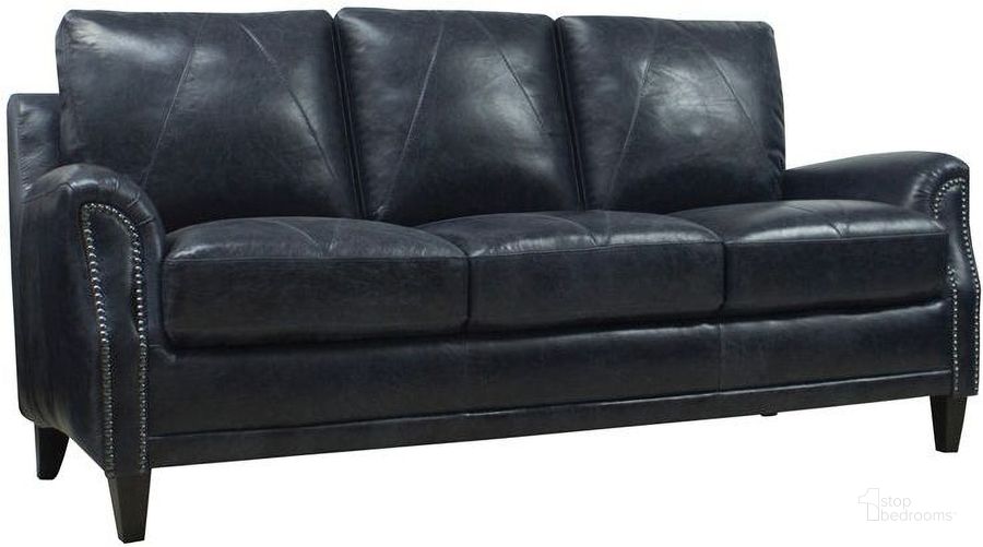 The appearance of Anya Leather Sofa (Midnight Blue) designed by Luke Leather in the modern / contemporary interior design. This midnight blue piece of furniture  was selected by 1StopBedrooms from Anya Collection to add a touch of cosiness and style into your home. Sku: ANYA-S-3513 Midnight Blue. Product Type: Sofa. Image1