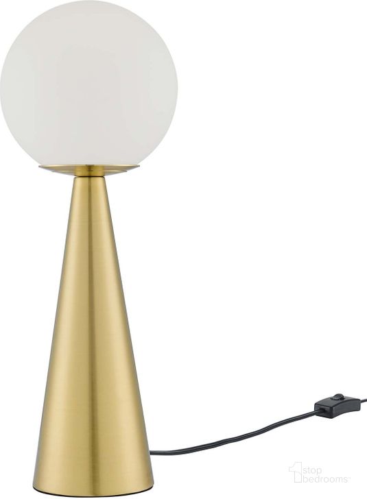 The appearance of Apex Globe Glass Table Lamp In Brass designed by Modway in the modern / contemporary interior design. This brass piece of furniture  was selected by 1StopBedrooms from Apex Collection to add a touch of cosiness and style into your home. Sku: EEI-5621-WHI-SBR. Product Type: Table Lamp. Material: Iron. Image1