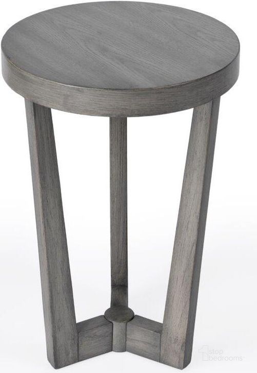 The appearance of Aphra Gray Side Table designed by Butler Specialty Company in the modern / contemporary interior design. This gray piece of furniture  was selected by 1StopBedrooms from Aphra Collection to add a touch of cosiness and style into your home. Sku: 6021418. Product Type: Side Table. Material: Rubberwood. Image1