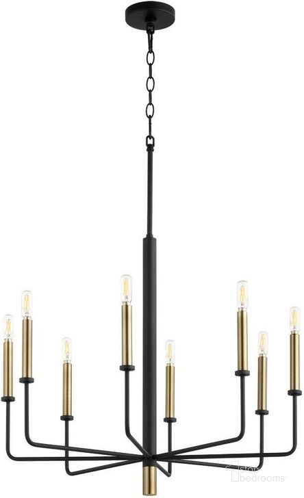 The appearance of Apollo Noir And Aged Brass Small Chandelier designed by Cyan Design in the modern / contemporary interior design. This black and gold piece of furniture  was selected by 1StopBedrooms from Apollo Collection to add a touch of cosiness and style into your home. Sku: 10967. Product Type: Chandelier. Material: Iron.