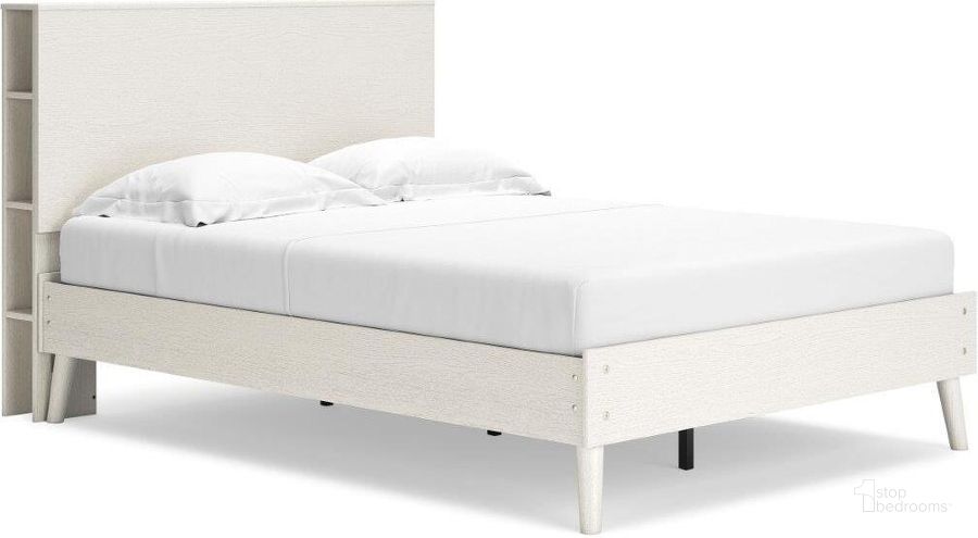 The appearance of Aprilyn White Full Bookcase Platform Bed designed by Signature Design by Ashley in the modern / contemporary interior design. This white piece of furniture  was selected by 1StopBedrooms from Aprilyn Collection to add a touch of cosiness and style into your home. Sku: EB1024-164;EB1024-112. Bed Type: Bookcase Bed. Material: Wood. Product Type: Bookcase Bed. Bed Size: Full. Image1