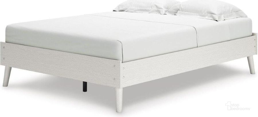 The appearance of Aprilyn White Full Platform Bed without Headboard designed by Signature Design by Ashley in the modern / contemporary interior design. This white piece of furniture  was selected by 1StopBedrooms from Aprilyn Collection to add a touch of cosiness and style into your home. Sku: EB1024-112. Bed Type: Platform Bed. Material: Wood. Product Type: Platform Bed. Bed Size: Full. Image1