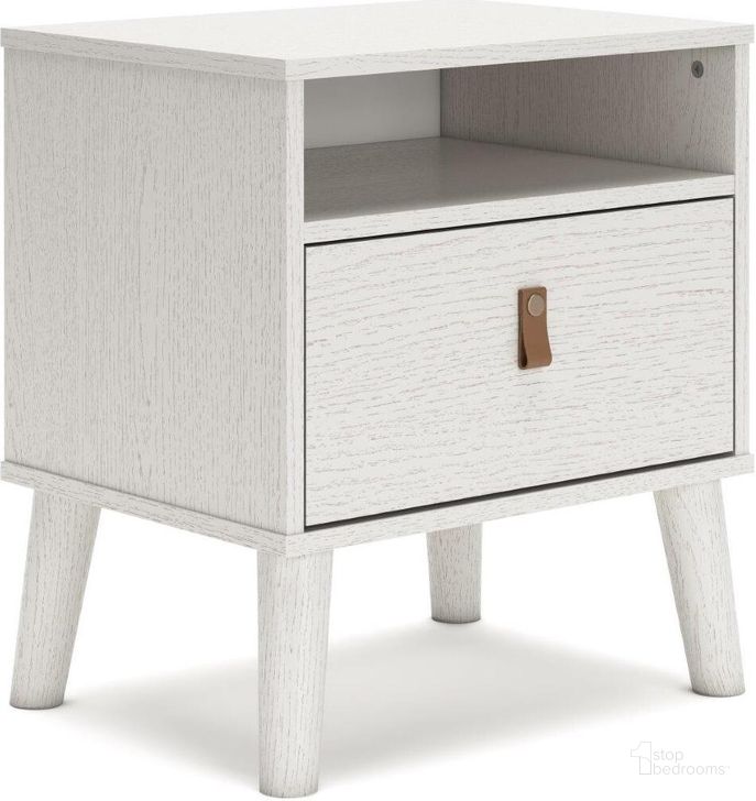 The appearance of Aprilyn White One Drawer Night Stand designed by Signature Design by Ashley in the modern / contemporary interior design. This white piece of furniture  was selected by 1StopBedrooms from Aprilyn Collection to add a touch of cosiness and style into your home. Sku: EB1024-291. Product Type: Nightstand. Image1
