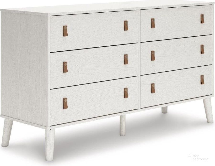 The appearance of Aprilyn White Six Drawer Dresser designed by Signature Design by Ashley in the modern / contemporary interior design. This white piece of furniture  was selected by 1StopBedrooms from Aprilyn Collection to add a touch of cosiness and style into your home. Sku: EB1024-231. Product Type: Dresser. Image1