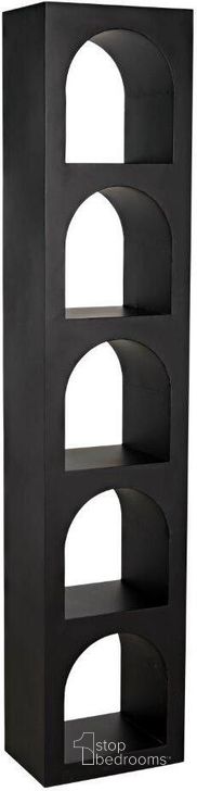 The appearance of Aqueduct C Bookcase In Black Metal designed by Noir in the transitional interior design. This black piece of furniture  was selected by 1StopBedrooms from Aqueduct Collection to add a touch of cosiness and style into your home. Sku: GBCS240MTB-C. Material: Metal. Product Type: Bookcase. Image1