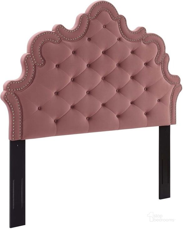 The appearance of Arabella Button-Tufted Performance Velvet King/California King Headboard In Dusty Rose designed by Modway in the  interior design. This dusty rose piece of furniture  was selected by 1StopBedrooms from Arabella Collection to add a touch of cosiness and style into your home. Sku: MOD-6564-DUS. Product Type: Headboard. Bed Size: King. Material: MDF. Image1