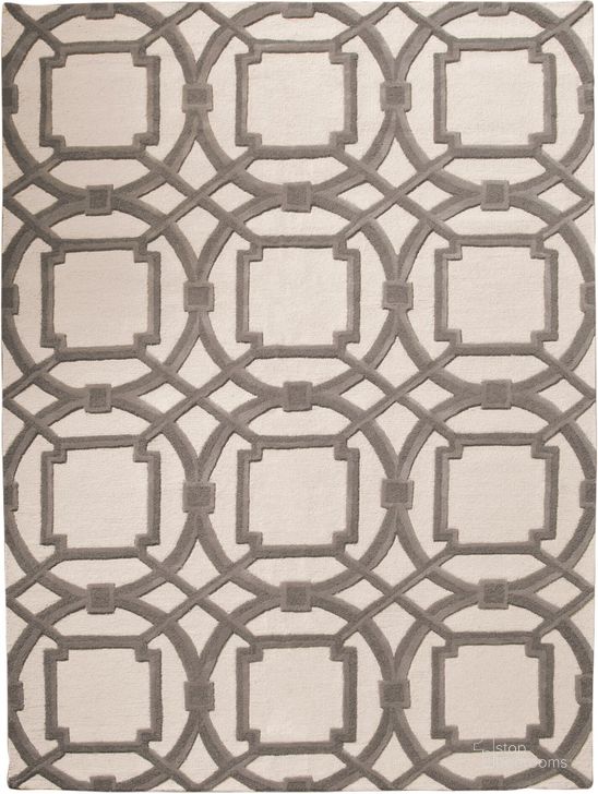 The appearance of Arabesque 8 x 10 Rug In Grey And Ivory designed by Global Views in the modern / contemporary interior design. This gray piece of furniture  was selected by 1StopBedrooms from Arabesque Collection to add a touch of cosiness and style into your home. Sku: 9.91759. Material: Wool. Product Type: Rug. Image1