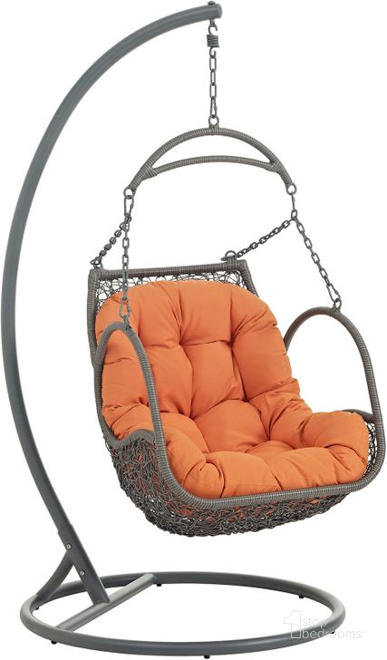 The appearance of Arbor Orange Outdoor Patio Wood Swing Chair designed by Modway in the modern / contemporary interior design. This orange piece of furniture  was selected by 1StopBedrooms from Arbor Collection to add a touch of cosiness and style into your home. Sku: EEI-2279-ORA-SET. Material: Steel. Product Type: Outdoor Chair. Image1