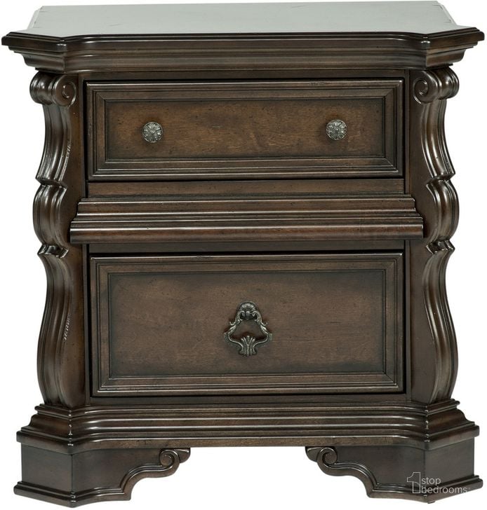 The appearance of Arbor Place Nightstand designed by Liberty in the traditional interior design. This brown piece of furniture  was selected by 1StopBedrooms from Arbor Place Collection to add a touch of cosiness and style into your home. Sku: 575-BR61. Material: Wood. Product Type: Nightstand. Image1
