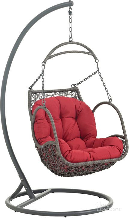 The appearance of Arbor Red Outdoor Patio Wood Swing Chair designed by Modway in the modern / contemporary interior design. This red piece of furniture  was selected by 1StopBedrooms from Arbor Collection to add a touch of cosiness and style into your home. Sku: EEI-2279-RED-SET. Material: Steel. Product Type: Outdoor Chair. Image1