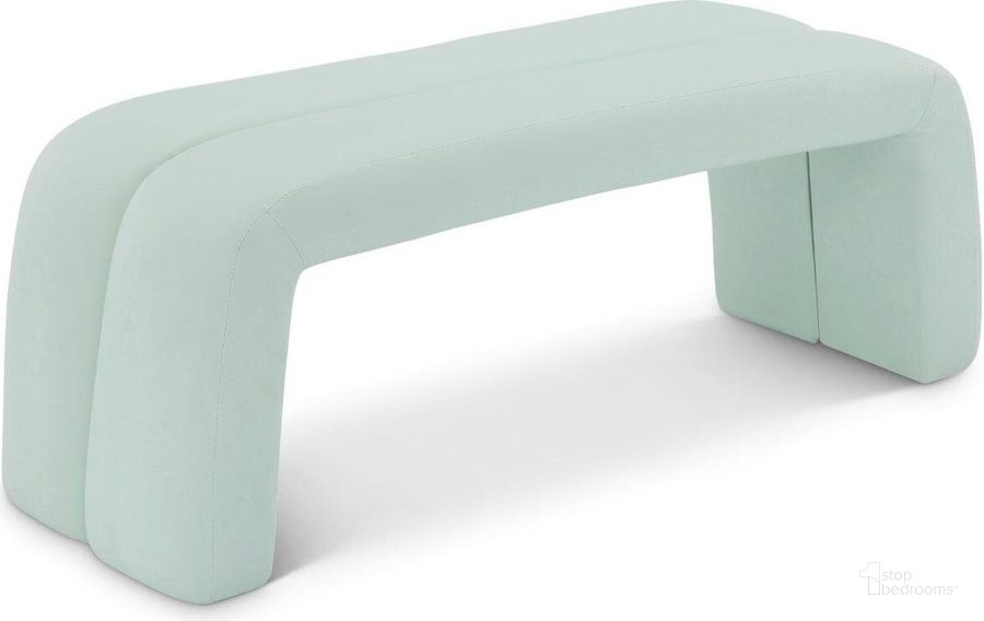 The appearance of Arc Mint Faux Leather Bench designed by Meridian in the modern / contemporary interior design. This mint piece of furniture  was selected by 1StopBedrooms from Arc Collection to add a touch of cosiness and style into your home. Sku: 116Mint. Material: Leather. Product Type: Bench. Image1