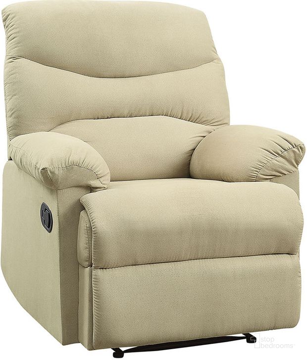 The appearance of Arcadia Recliner (Beige) designed by ACME in the modern / contemporary interior design. This beige piece of furniture  was selected by 1StopBedrooms from Arcadia Collection to add a touch of cosiness and style into your home. Sku: 00626. Material: Fabric. Product Type: Recliner. Image1