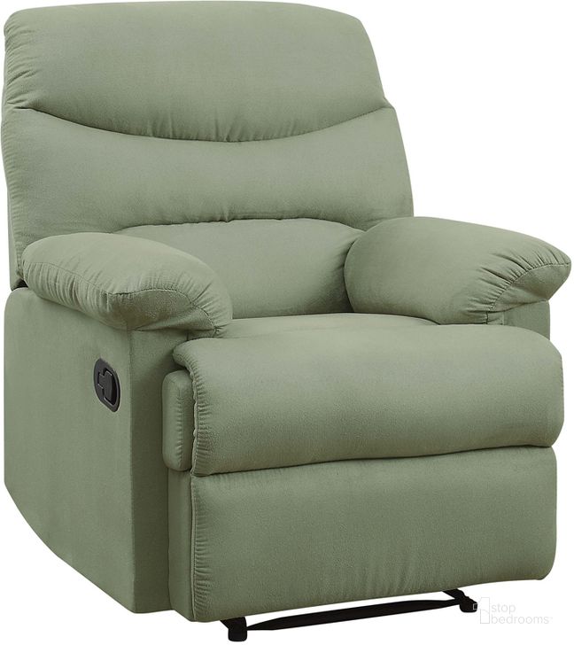 The appearance of Arcadia Recliner (Sage) designed by ACME in the modern / contemporary interior design. This sage piece of furniture  was selected by 1StopBedrooms from Arcadia Collection to add a touch of cosiness and style into your home. Sku: 00630. Material: Fabric. Product Type: Recliner. Image1
