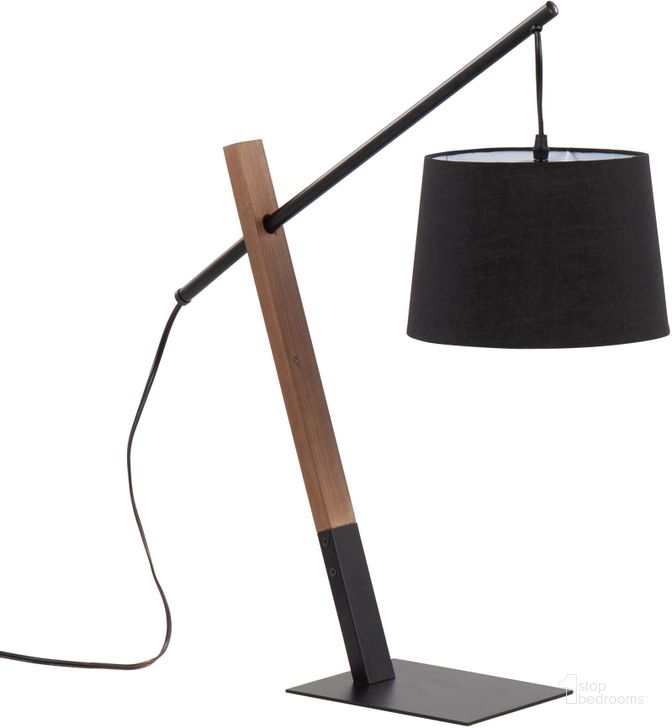 The appearance of Archer Table Lamp in Black Metal, Walnut Wood, and Black Linen Shade designed by Lumisource in the modern / contemporary interior design. This black piece of furniture  was selected by 1StopBedrooms from Archer Collection to add a touch of cosiness and style into your home. Sku: LTB-ARCHER BKWLBK. Material: Wood. Product Type: Table Lamp. Image1