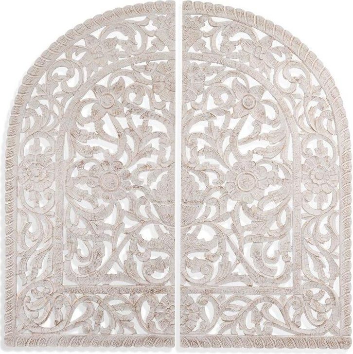 The appearance of Archhed Gold And White Wall Hanging Set of 2 designed by Bassett Mirror Company in the coastal interior design. This gold and white piece of furniture  was selected by 1StopBedrooms from  to add a touch of cosiness and style into your home. Sku: 7500-729EC. Product Type: Wall Art.