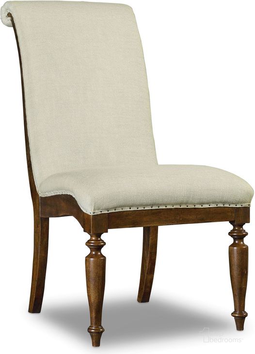 The appearance of Archivist Dark Wood Upholstered Side Chair Set of 2 designed by Hooker in the traditional interior design. This dark wood piece of furniture  was selected by 1StopBedrooms from Archivist Collection to add a touch of cosiness and style into your home. Sku: 5447-75410. Material: Fabric. Product Type: Side Chair. Image1