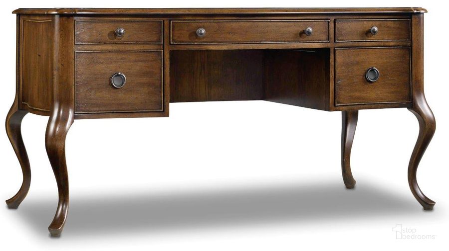 The appearance of Archivist Writing Desk designed by Hooker in the traditional interior design. This pecan piece of furniture  was selected by 1StopBedrooms from Archivist Collection to add a touch of cosiness and style into your home. Sku: 5447-10458. Product Type: Writing Desk. Material: Wood Veneer. Image1