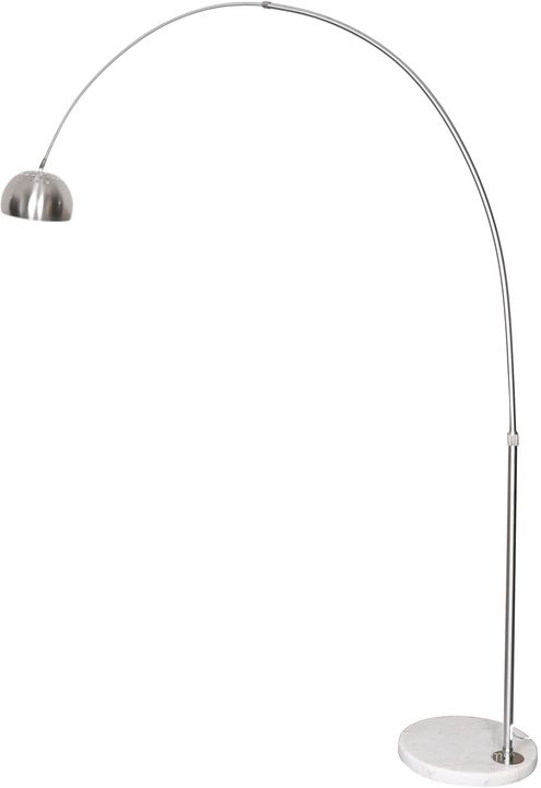 The appearance of Arco 75.6 Inch Arched Floor Lamp In Silver designed by LeisureMod in the transitional interior design. This silver piece of furniture  was selected by 1StopBedrooms from Arco Collection to add a touch of cosiness and style into your home. Sku: ALWH-SL-13SL. Material: Marble. Product Type: Floor Lamp. Image1