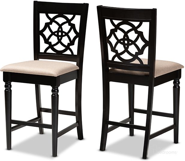 The appearance of Arden Modern And Contemporary Sand Fabric Upholstered Espresso Brown Finished 2-Piece Wood Counter Stool Set Of 4 designed by Baxton Studio in the modern / contemporary interior design. This sand piece of furniture  was selected by 1StopBedrooms from Arden Collection to add a touch of cosiness and style into your home. Sku: RH322P-Sand/Dark Brown-PS. Material: Polyester. Product Type: Counter Height Chair. Image1