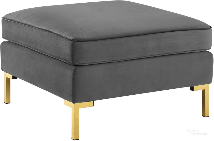 The appearance of Ardent Performance Velvet Ottoman EEI-3987-GRY designed by Modway in the modern / contemporary interior design. This gray piece of furniture  was selected by 1StopBedrooms from Ardent Collection to add a touch of cosiness and style into your home. Sku: EEI-3987-GRY. Material: Wood. Product Type: Ottoman. Image1