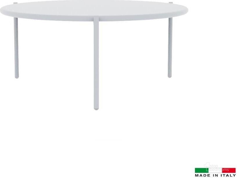 The appearance of Aria Large Round End Table In White designed by Bellini Modern Living in the modern / contemporary interior design. This white piece of furniture  was selected by 1StopBedrooms from Aria Collection to add a touch of cosiness and style into your home. Sku: Aria RD ET L WHT. Material: Metal. Product Type: End Table.