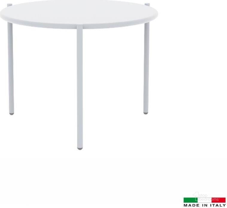 The appearance of Aria Small Round End Table In White designed by Bellini Modern Living in the modern / contemporary interior design. This white piece of furniture  was selected by 1StopBedrooms from Aria Collection to add a touch of cosiness and style into your home. Sku: Aria RD ET S WHT. Material: Metal. Product Type: End Table.