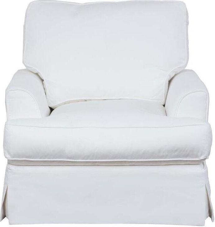 The appearance of Ariana White Slipcovered Chair designed by Sunset Trading in the modern / contemporary interior design. This white piece of furniture  was selected by 1StopBedrooms from Ariana Collection to add a touch of cosiness and style into your home. Sku: SU-78320-81. Material: Wood. Product Type: Accent Chair. Image1