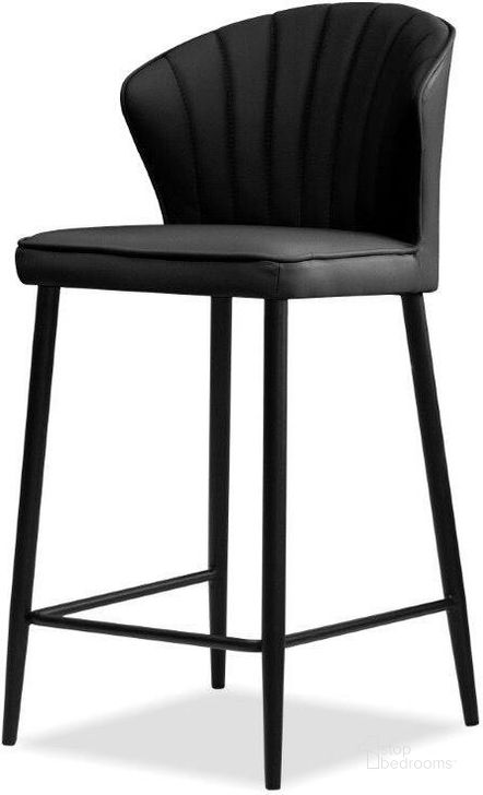 The appearance of Ariel Black Leather And Black Legs Counter Stool designed by Mobital in the modern / contemporary interior design. This black piece of furniture  was selected by 1StopBedrooms from Ariel Collection to add a touch of cosiness and style into your home. Sku: DCS-ARIE-BLAC-PCBLA. Material: Metal. Product Type: Barstool. Image1