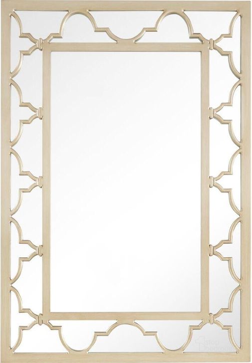 The appearance of Arielle Wall Mirror In Champagne designed by Camden Isle Furniture in the modern / contemporary interior design. This champagne piece of furniture  was selected by 1StopBedrooms from Arielle Collection to add a touch of cosiness and style into your home. Sku: 86429. Material: Wood. Product Type: Wall Mirror. Image1