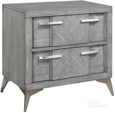 The appearance of Aries 2 Drawer Nightstand designed by Bernards in the  interior design. This gray piece of furniture  was selected by 1StopBedrooms from Aries Collection to add a touch of cosiness and style into your home. Sku: 211-120. Product Type: Nightstand. Material: Wood Veneer. Image1