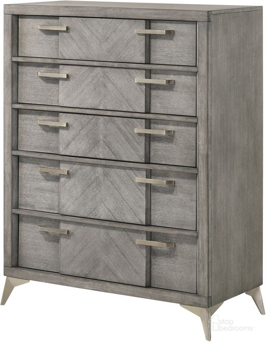 The appearance of Aries 6 Drawer Dresser designed by Bernards in the  interior design. This gray piece of furniture  was selected by 1StopBedrooms from Aries Collection to add a touch of cosiness and style into your home. Sku: 211-130. Product Type: Dresser. Material: Wood Veneer. Image1