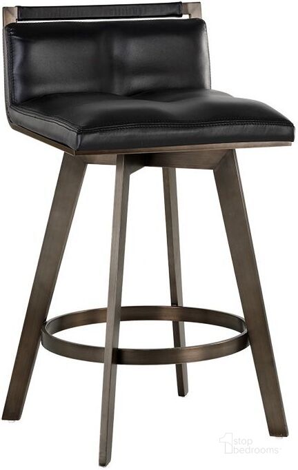 The appearance of Arizona Swivel Counter Stool - Castillo Black designed by Sunpan in the modern / contemporary interior design. This black piece of furniture  was selected by 1StopBedrooms from Arizona Collection to add a touch of cosiness and style into your home. Sku: 106560. Material: Faux Leather. Product Type: Barstool. Image1