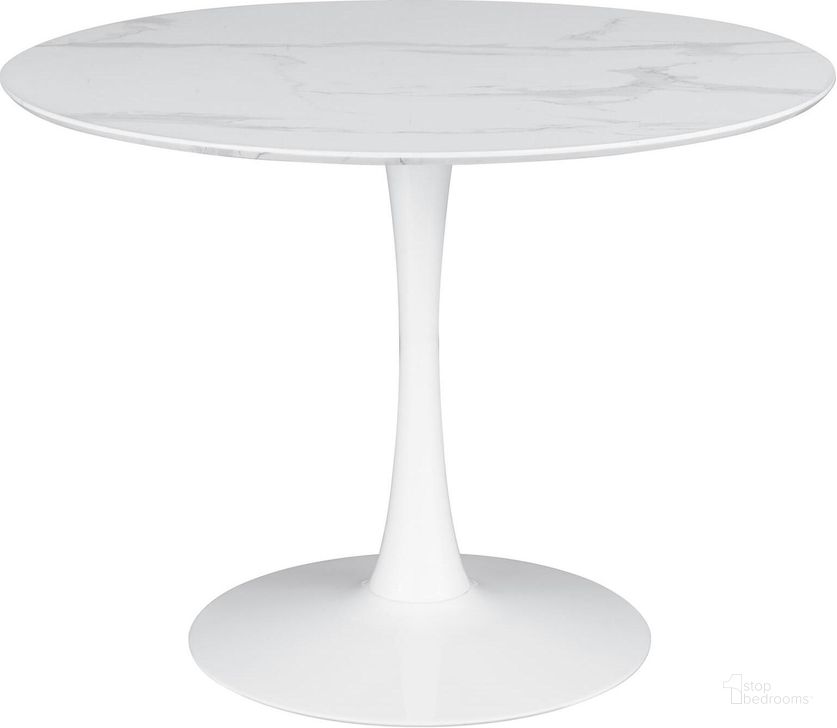 The appearance of Arkell White 40 Inch Round Dining Table designed by Coaster in the modern / contemporary interior design. This white piece of furniture  was selected by 1StopBedrooms from Arkell Collection to add a touch of cosiness and style into your home. Sku: 193051. Table Base Style: Pedestal. Table Top Shape: Round. Product Type: Dining Table. Material: MDF. Size: 40". Image1