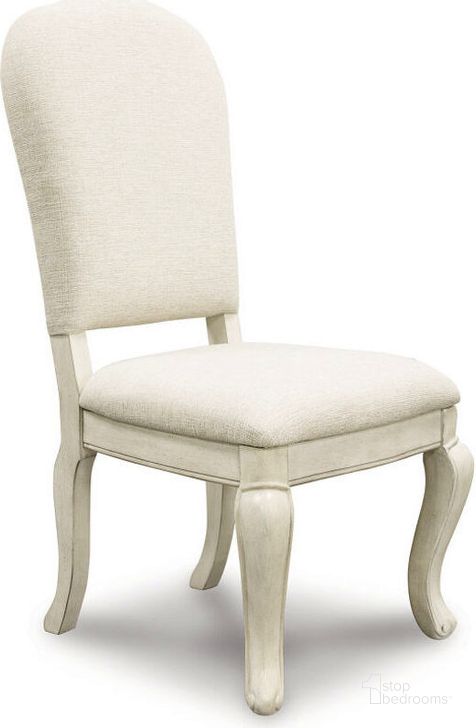 The appearance of Arlendyne Antique White Dining Upholstered Side Chair Set of 2 designed by Signature Design by Ashley in the traditional interior design. This antique white piece of furniture  was selected by 1StopBedrooms from Arlendyne Collection to add a touch of cosiness and style into your home. Sku: D980-01. Material: Fabric. Product Type: Side Chair. Image1