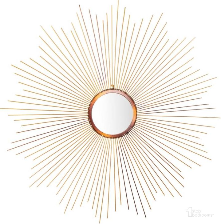 The appearance of Arlo Copper Sunburst Mirror designed by Safavieh in the modern / contemporary interior design. This copper piece of furniture  was selected by 1StopBedrooms from Arlo Collection to add a touch of cosiness and style into your home. Sku: MRR1032A. Product Type: Mirror. Material: Iron. Image1
