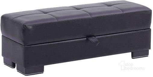 The appearance of Armada Air Upholstered Ottoman with Storage In Black AIR-O-115-PU designed by Casamode in the modern / contemporary interior design. This black piece of furniture  was selected by 1StopBedrooms from Armada Air Collection to add a touch of cosiness and style into your home. Sku: AIR-O-115-PU. Product Type: Ottoman. Material: PU. Image1