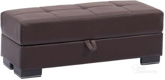 The appearance of Armada Air Upholstered Ottoman with Storage In Brown AIR-O-116-PU designed by Casamode in the modern / contemporary interior design. This brown piece of furniture  was selected by 1StopBedrooms from Armada Air Collection to add a touch of cosiness and style into your home. Sku: AIR-O-116-PU. Product Type: Ottoman. Material: PU. Image1