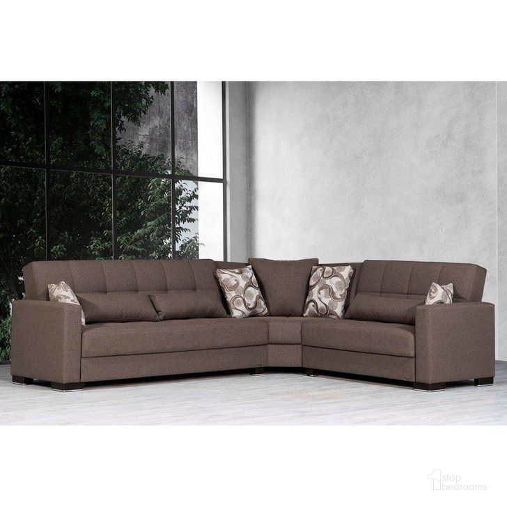 The appearance of Armada Upholstered Convertible Sectional with Storage In Brown ARM-SEC-12 designed by Casamode in the modern / contemporary interior design. This brown piece of furniture  was selected by 1StopBedrooms from Armada Collection to add a touch of cosiness and style into your home. Sku: ARM-SEC-12. Product Type: Sectional. Material: Chenille. Layout: L-Shape. Image1