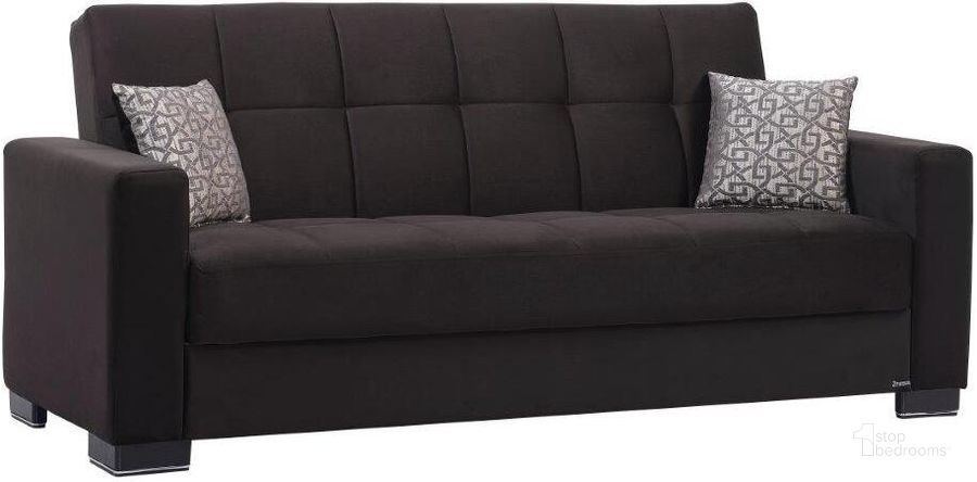 The appearance of Armada Upholstered Convertible Sofabed with Storage In Black designed by Casamode in the modern / contemporary interior design. This black piece of furniture  was selected by 1StopBedrooms from Armada Collection to add a touch of cosiness and style into your home. Sku: ARM-SB-3. Material: Microfiber. Product Type: Sofa Bed. Image1
