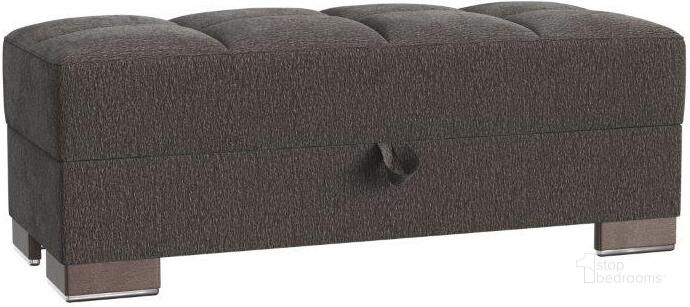 The appearance of Armada X Upholstered Convertible Wood Trimmed Ottoman with Storage In Dark Gray designed by Casamode in the modern / contemporary interior design. This dark gray piece of furniture  was selected by 1StopBedrooms from Armada X Collection to add a touch of cosiness and style into your home. Sku: ARM-W-O-319. Product Type: Ottoman. Material: Chenille. Image1